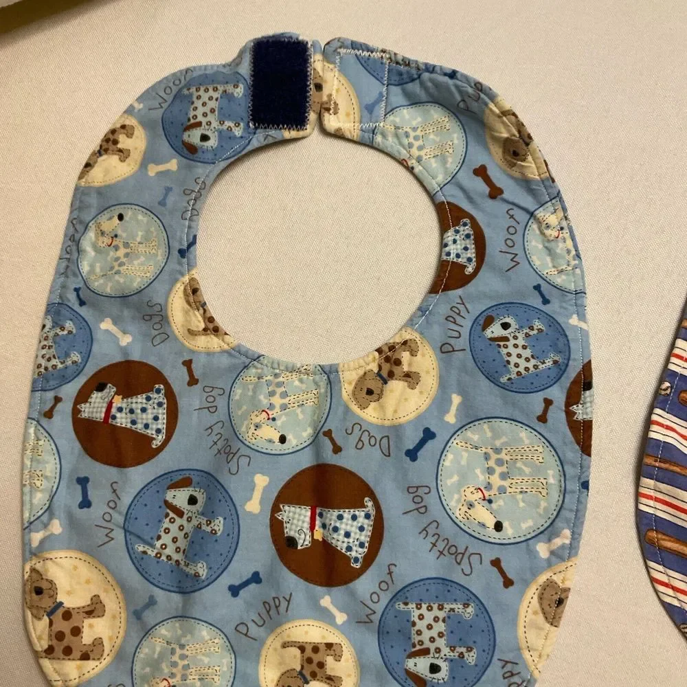 Baby Bibs 3 Handmade Drool‎ Bibs Puppy Baseball Dragon Designs